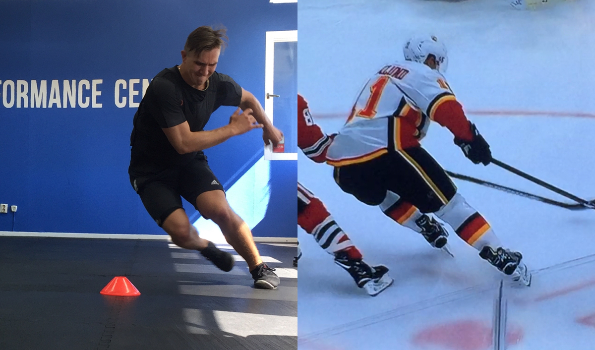 Hockeyspelaren Mikael Backlund tärnar fysträning på Sport Performance Center i Västerås