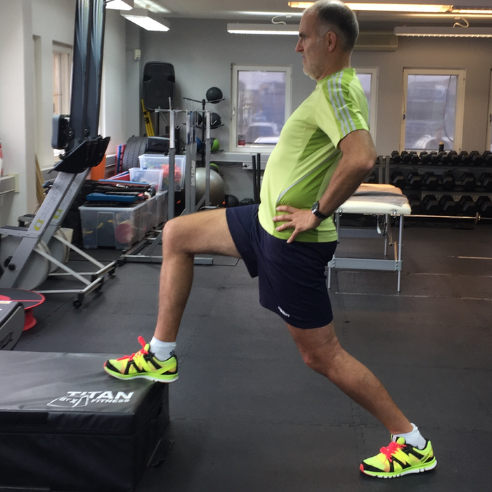 Bilden visar Claes som gjort en löpanalys hos Patrick Rapp på Sport Performance Center i Västerås